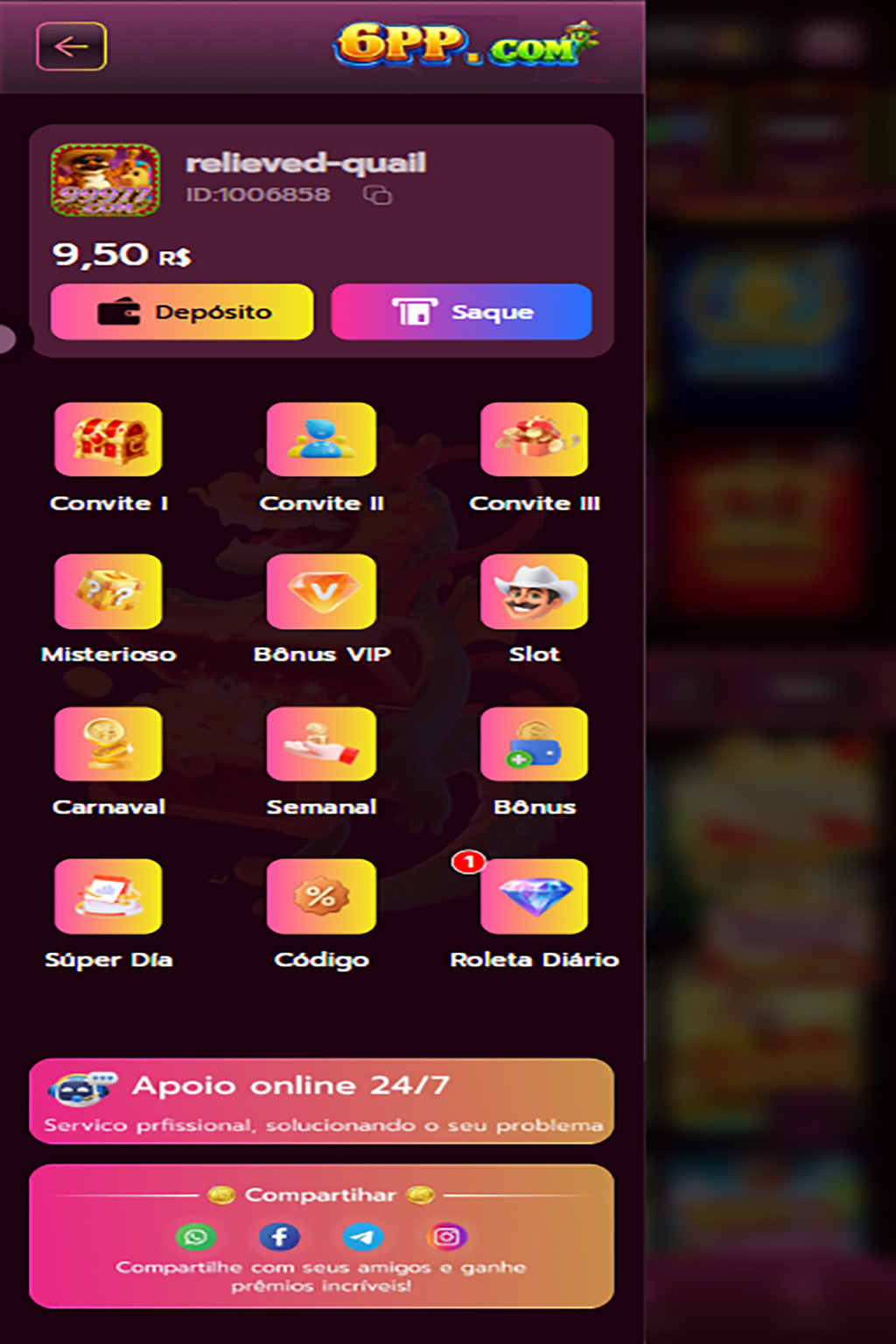 ganhando no cadastro 