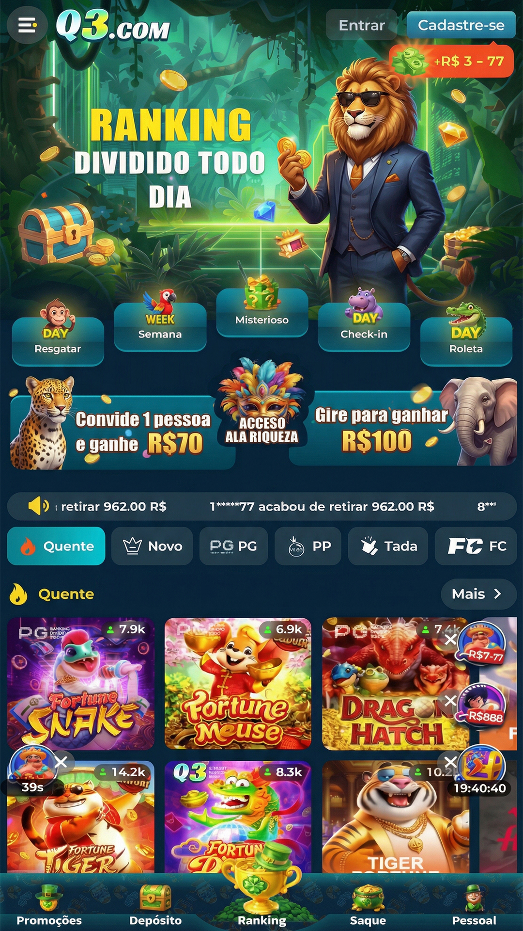horários de bug 